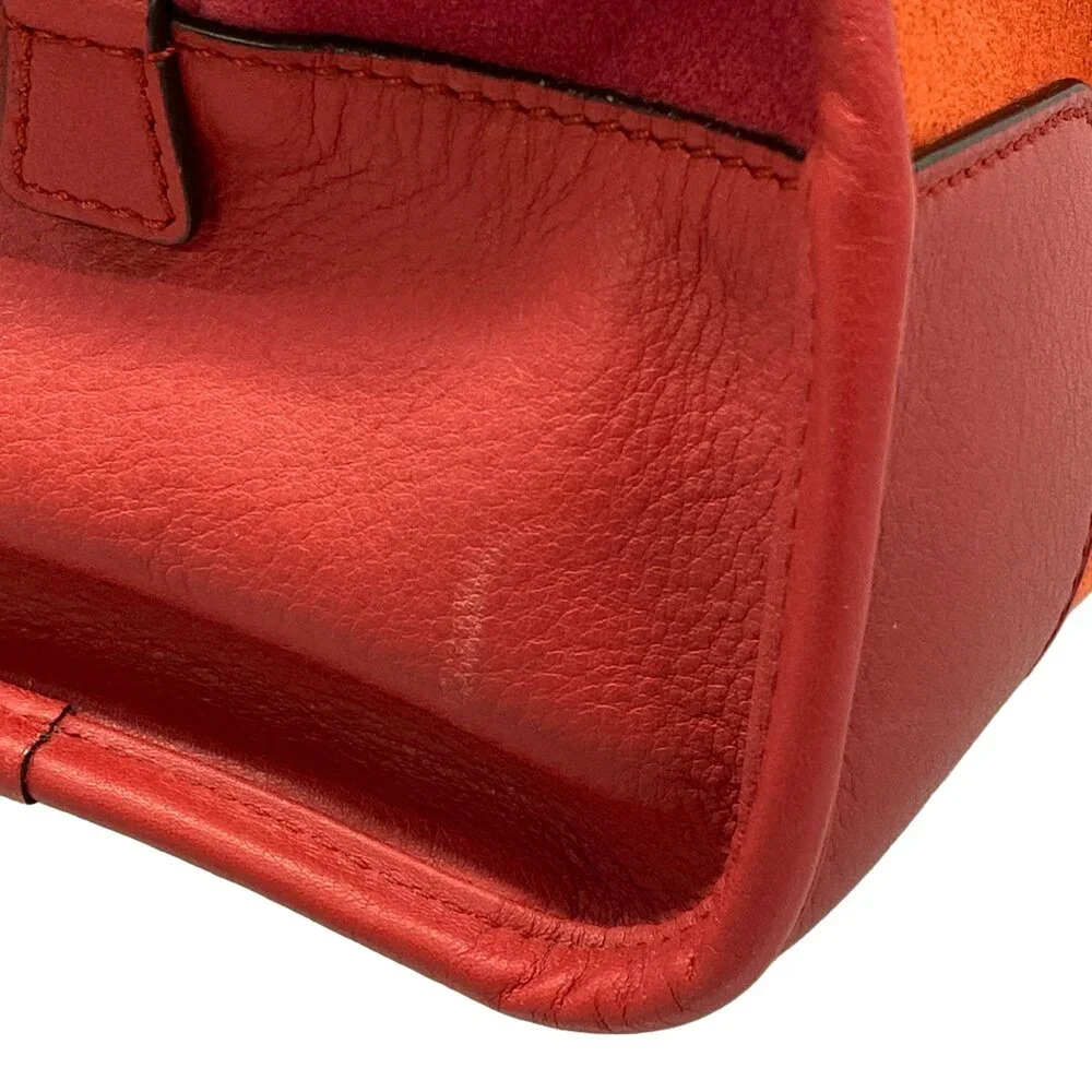 Loewe Amazona 36 Handbag Red Pink Suede Leather
